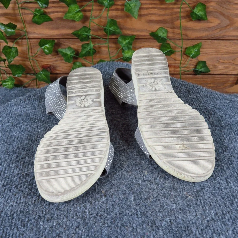 Yellow Box Jossie Women Wedge Sandals Size 6 Casual Comfort Gray Rhinestone - Picture 6 of 6